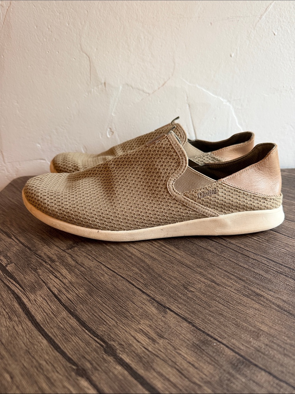 OluKai Men's Slip-On Loafers in Taupe